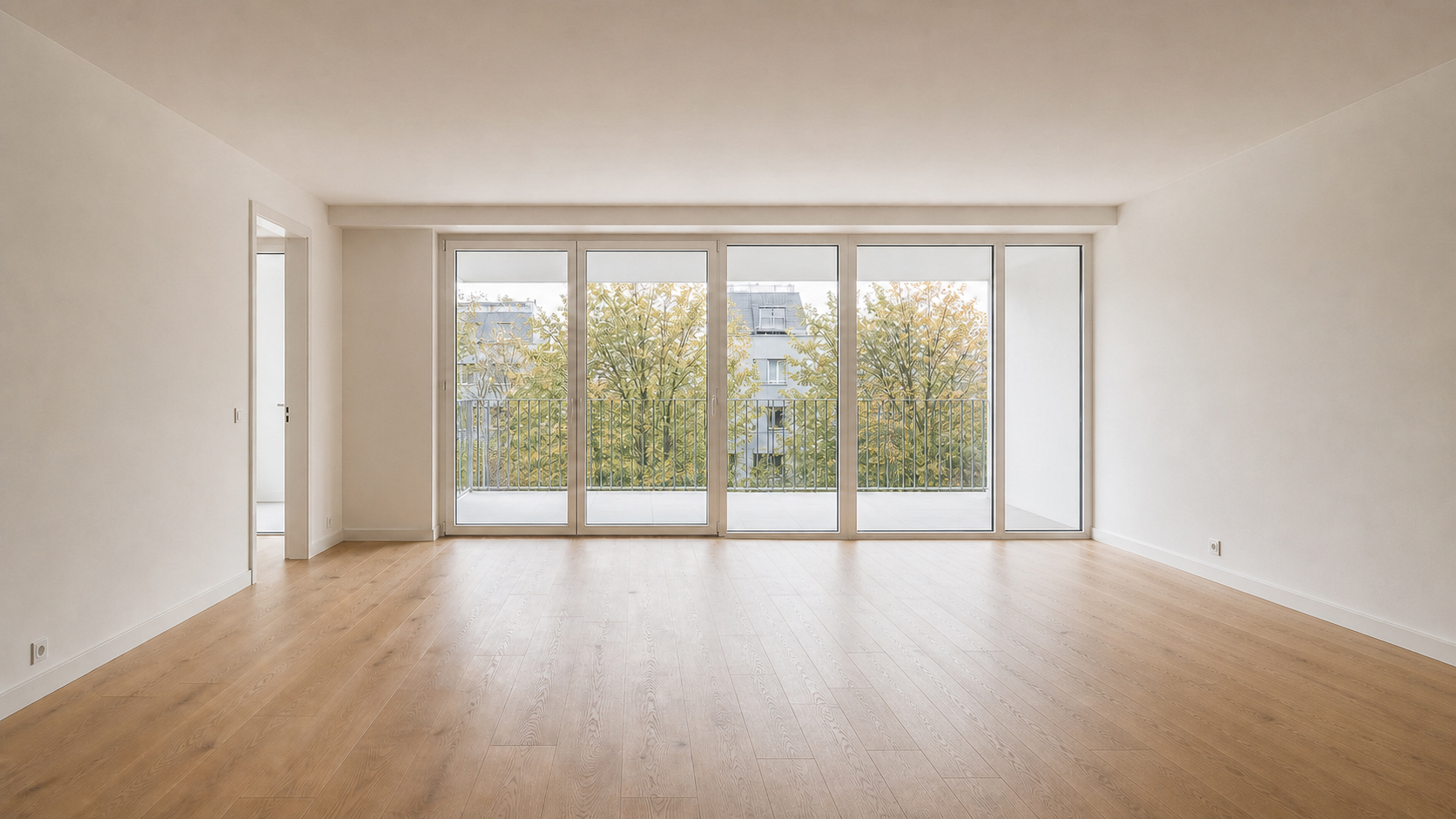 Leerer Wohnraum vor dem Homestaging
