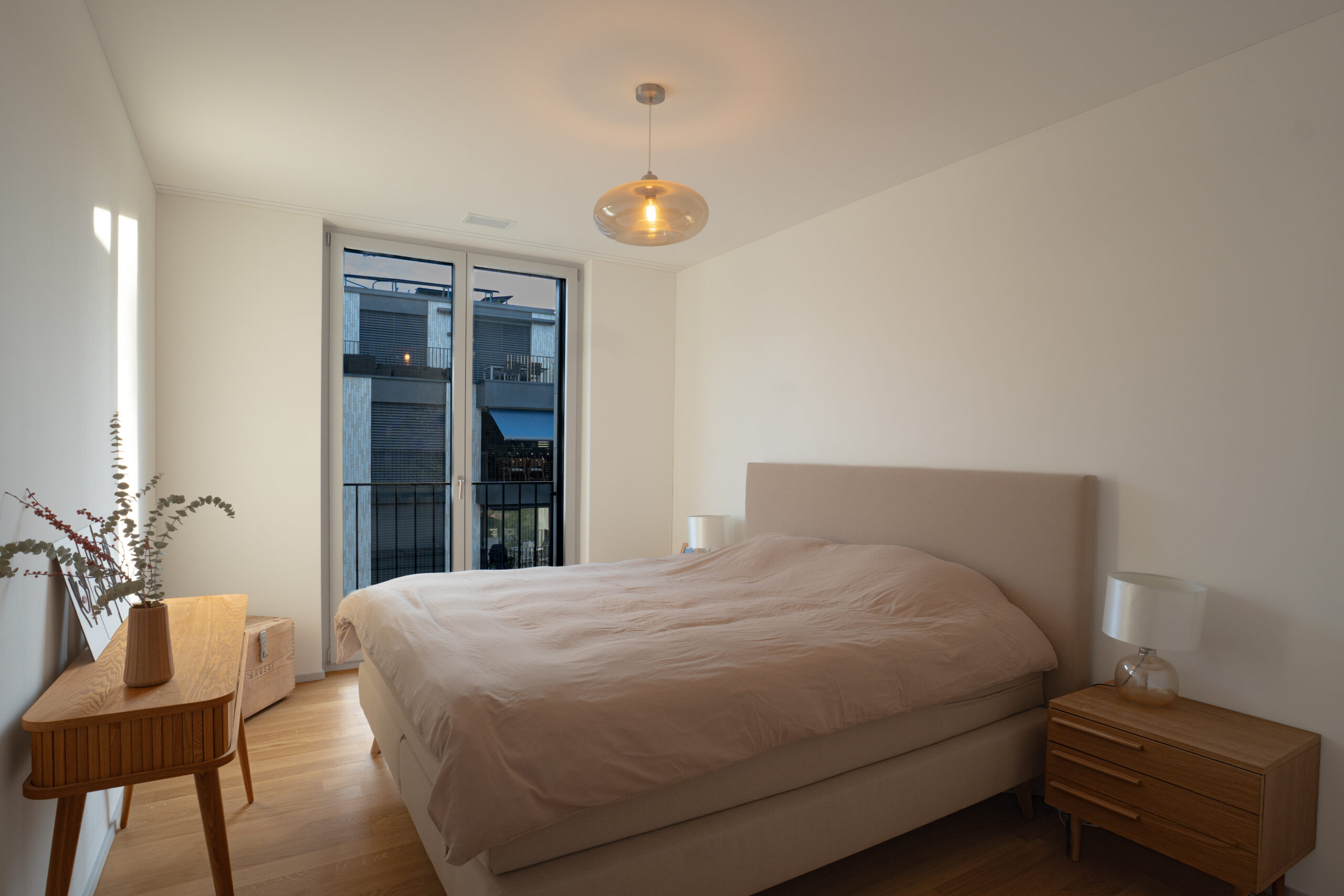 Schlafzimmer der Neubauwohnung